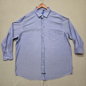 English Laundry Men's Blue Diamond Flip Cuff Dress Shirt Size 19-36/37 Tall